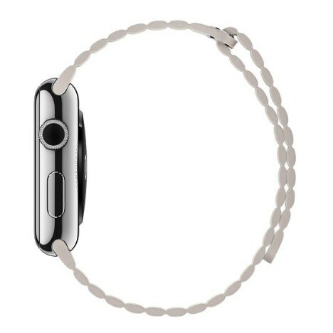 Curea iUni compatibila cu Apple Watch 1/2/3/4/5/6/7, 44mm, Leather Loop, Piele, White