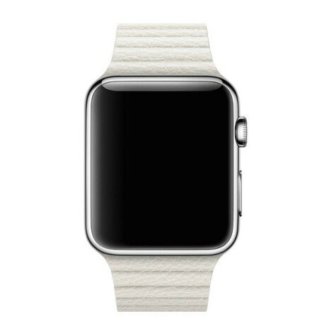 Curea iUni compatibila cu Apple Watch 1/2/3/4/5/6/7, 40mm, Leather Loop, Piele, White
