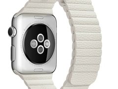 Curea iUni compatibila cu Apple Watch 1/2/3/4/5/6/7, 38mm, Leather Loop, Piele, White