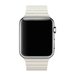 Curea iUni compatibila cu Apple Watch 1/2/3/4/5/6/7, 44mm, Leather Loop, Piele, White